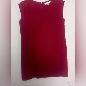 Ann Taylor Loft size PS maroon leopard like print dress with pockets